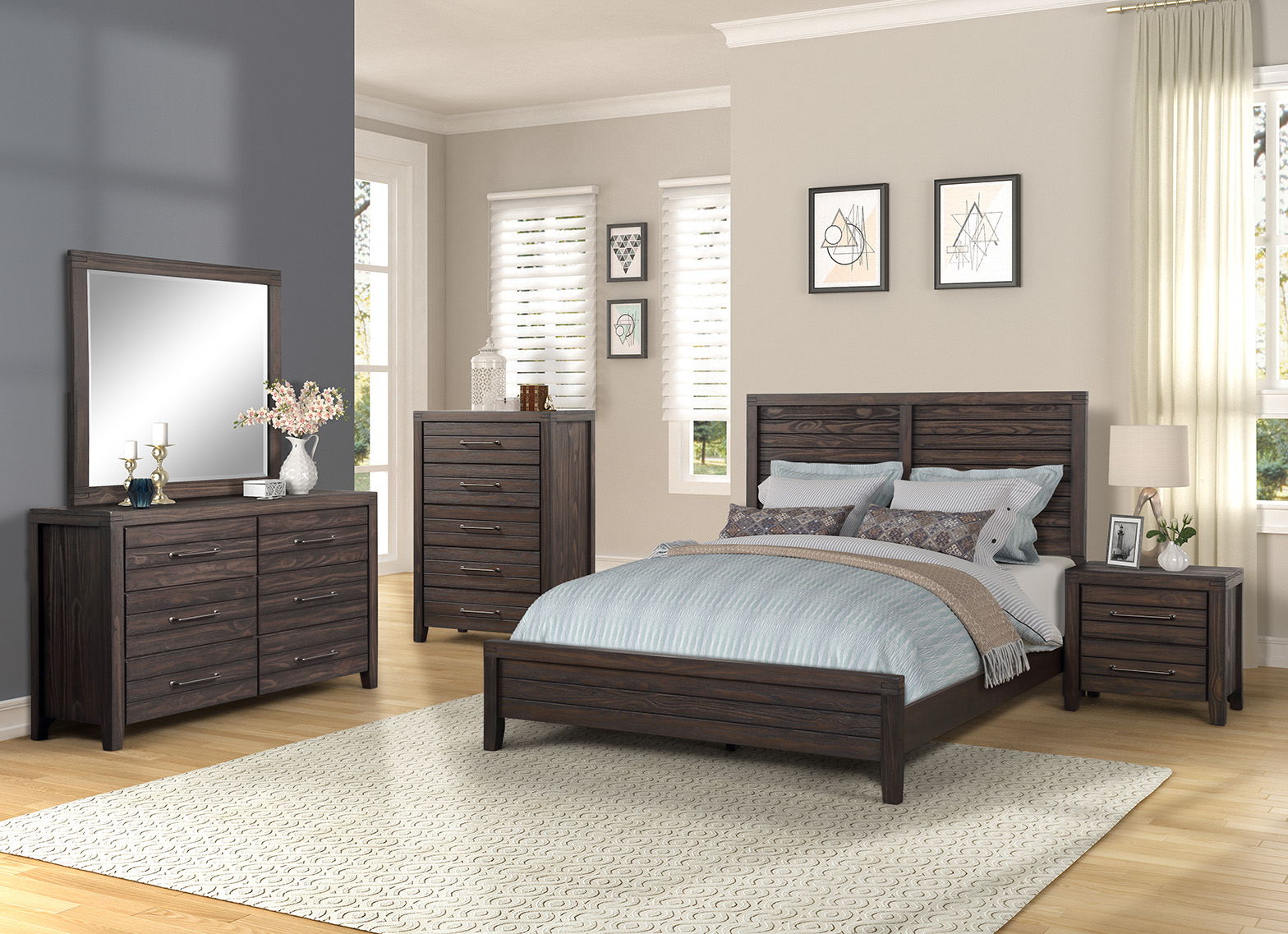 1465 Crestwood  Auburn King Bedroom Set $1695