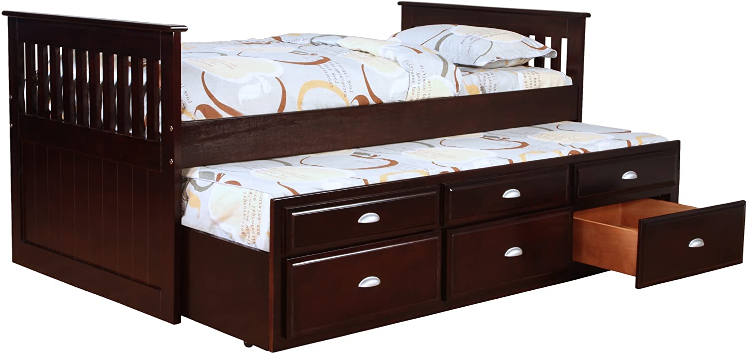501 Captains Bed With Trundle And Storage Merlot  $449