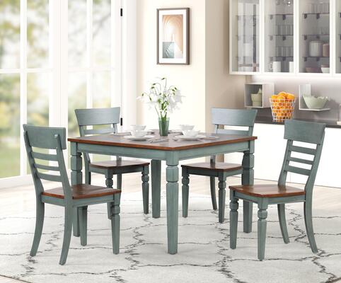 867 Green & Brown 5 Piece Dining Collection $529