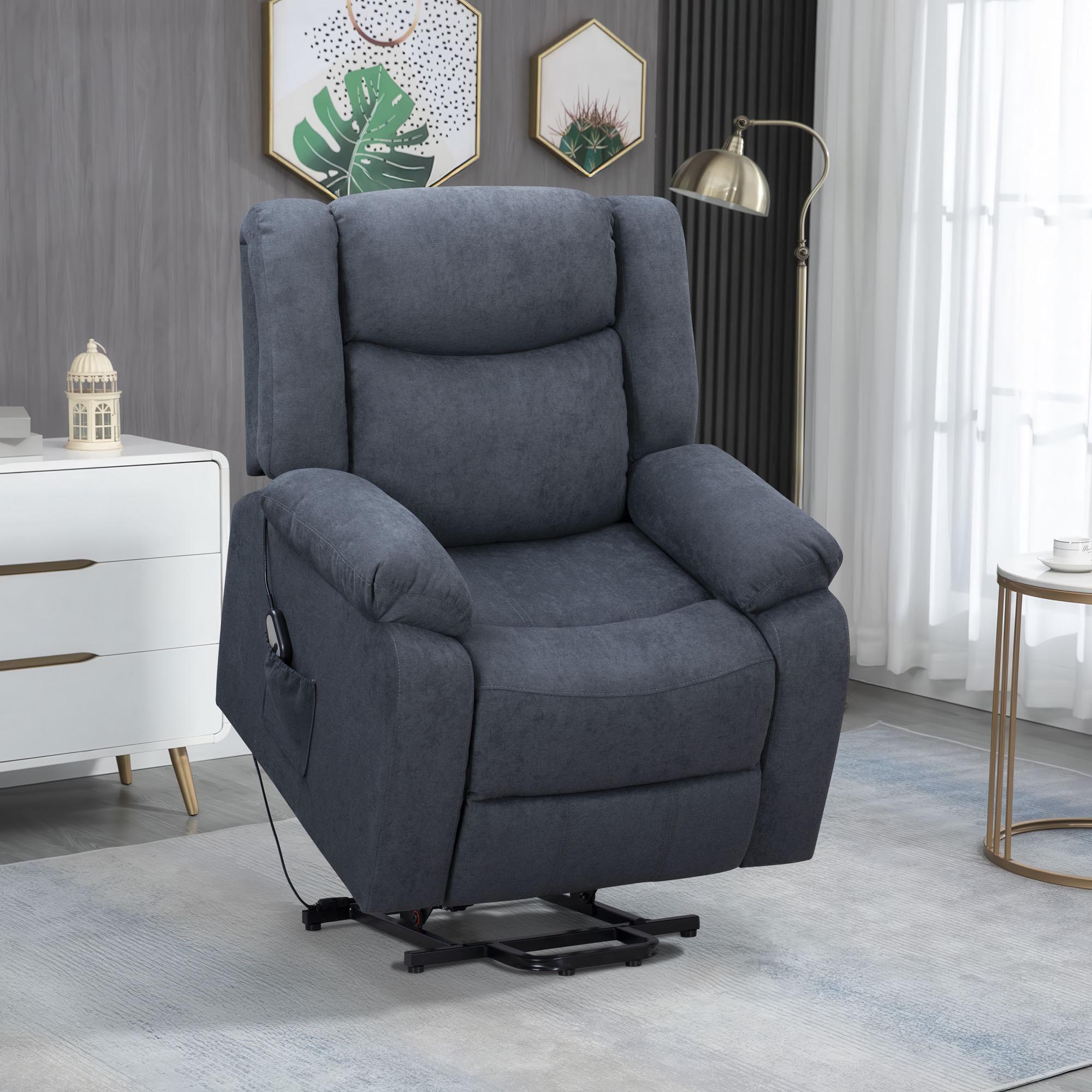 8176 Power Lift Recliners Dark Grey $695
