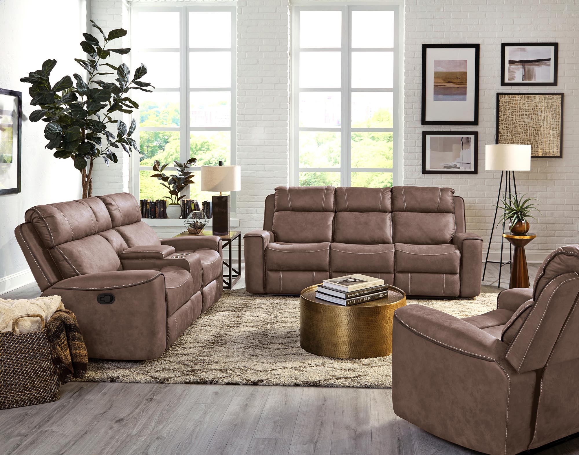 7529 Power 6 pc Sectional - Aspen Mocha $2195